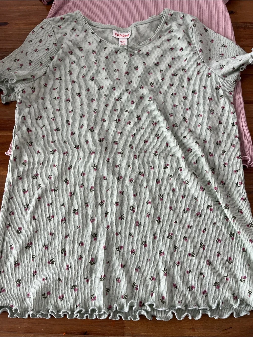 Cat& Jack 3pc Girls Short Sleeve Floral Tshirts Size XL 14